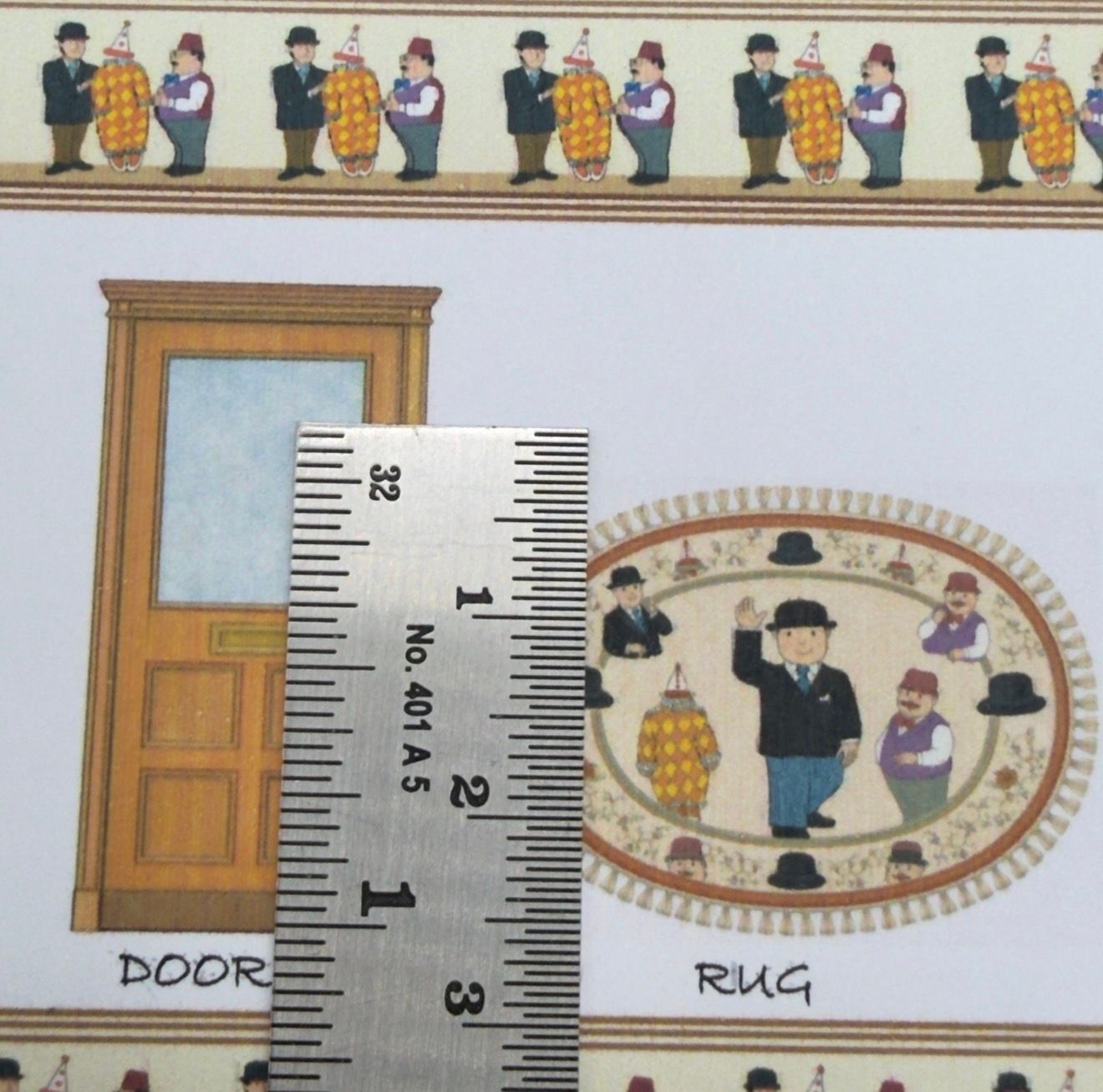 Wallpaper/fabric. SET Children. Mr Benn 2  1/48 scale