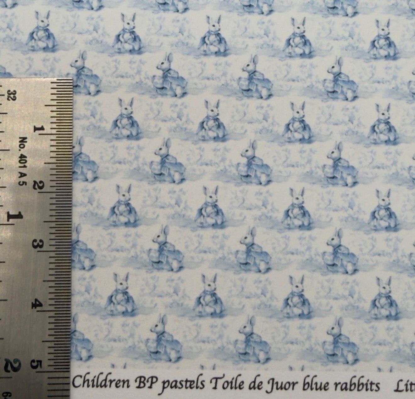 Wallpaper /fabric. Children BP Toile de Jour blue rabbits 1/48