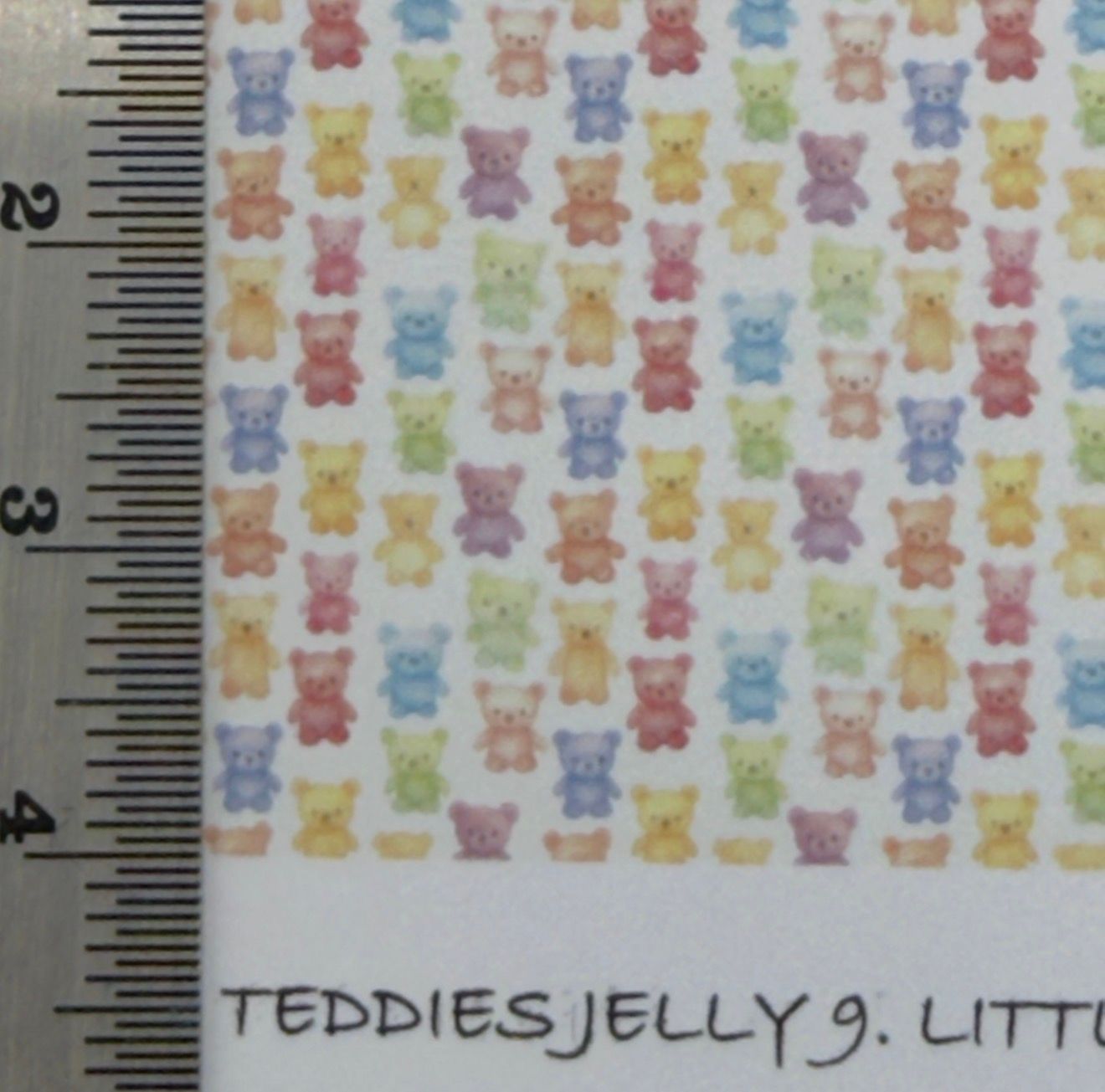 Wallpaper/fabric. Teddies, Jelly 9.  1/48 scale