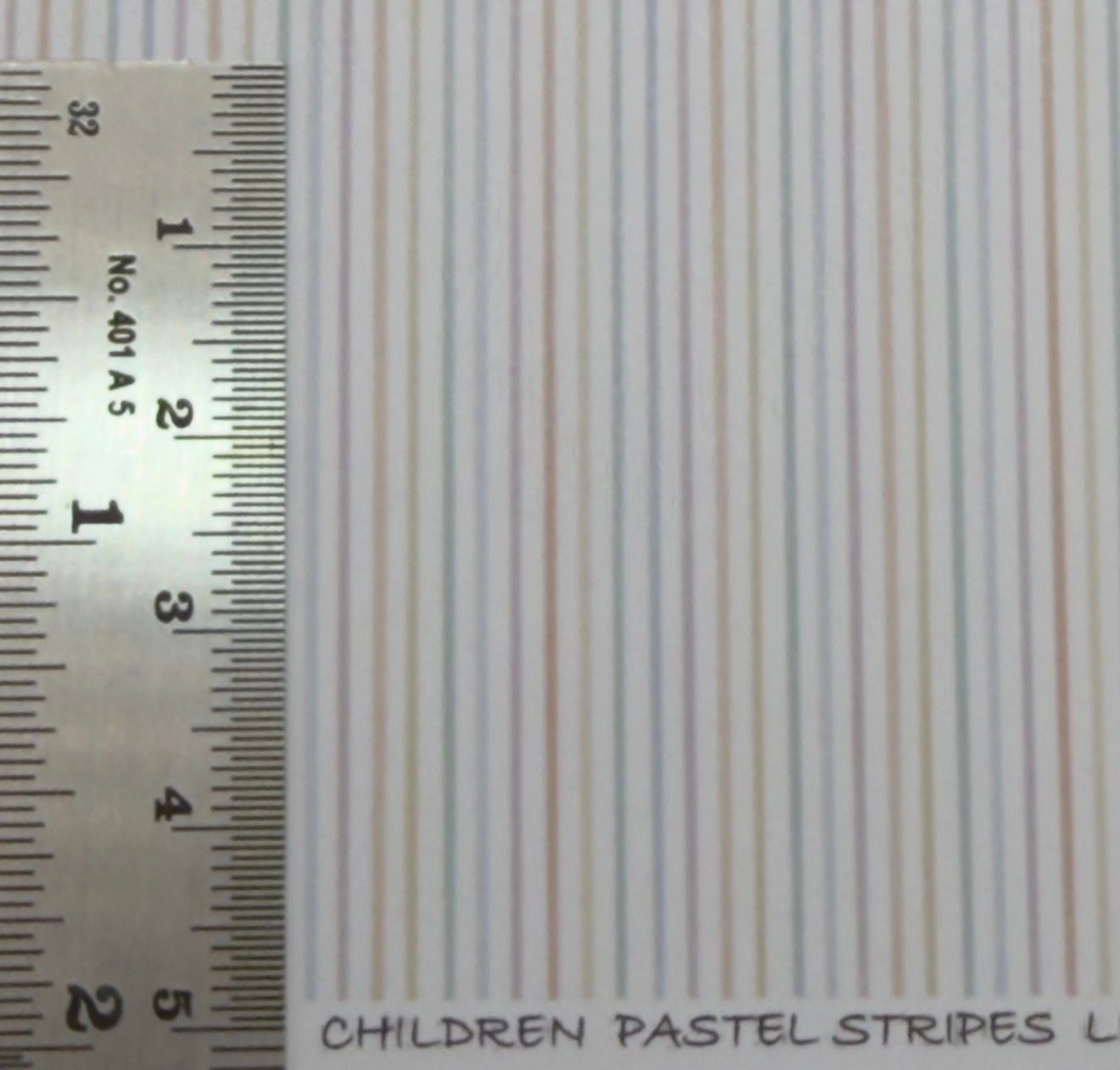 Wallpaper/fabric. Children. pastel stripes, 1/48 scale