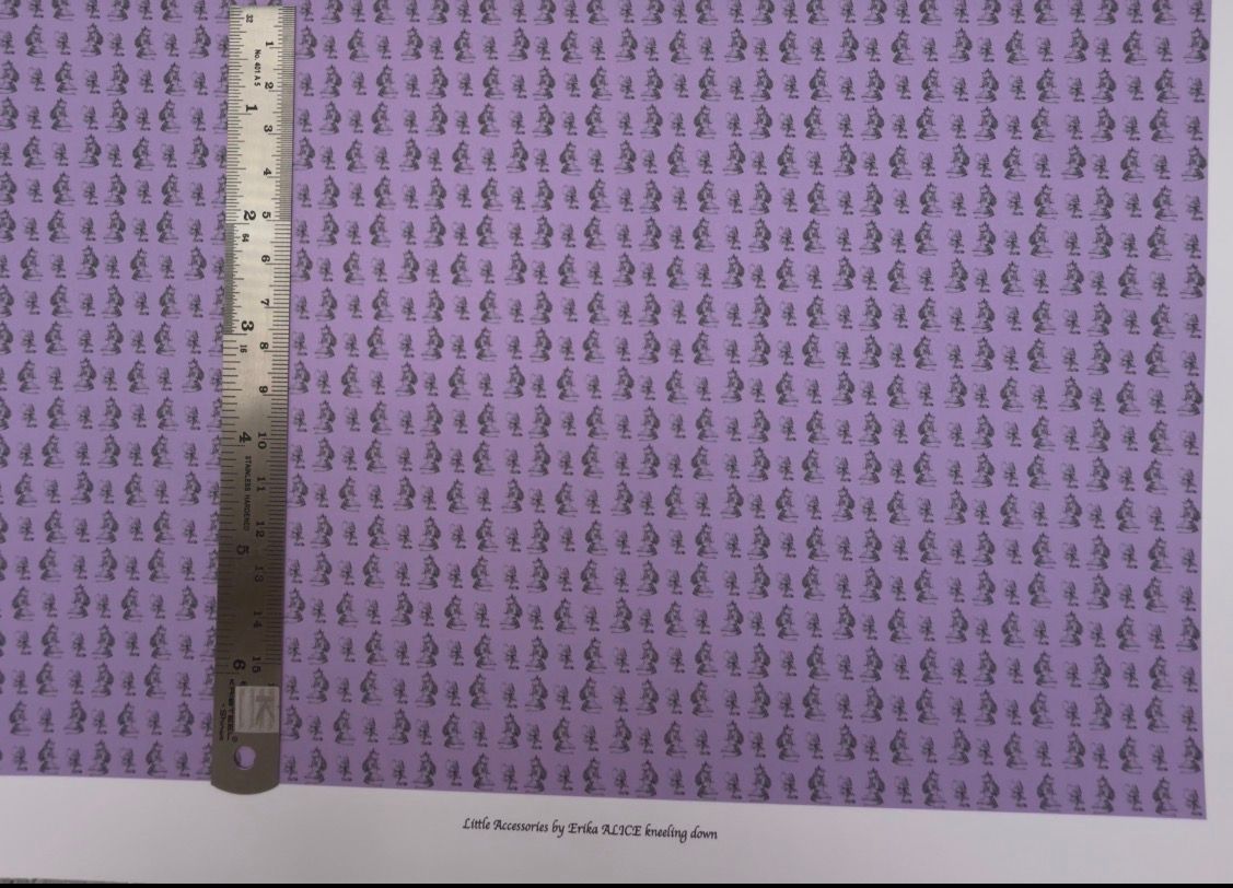 Wallpaper/fabric. Children Alice kneeling down 1/48 scale