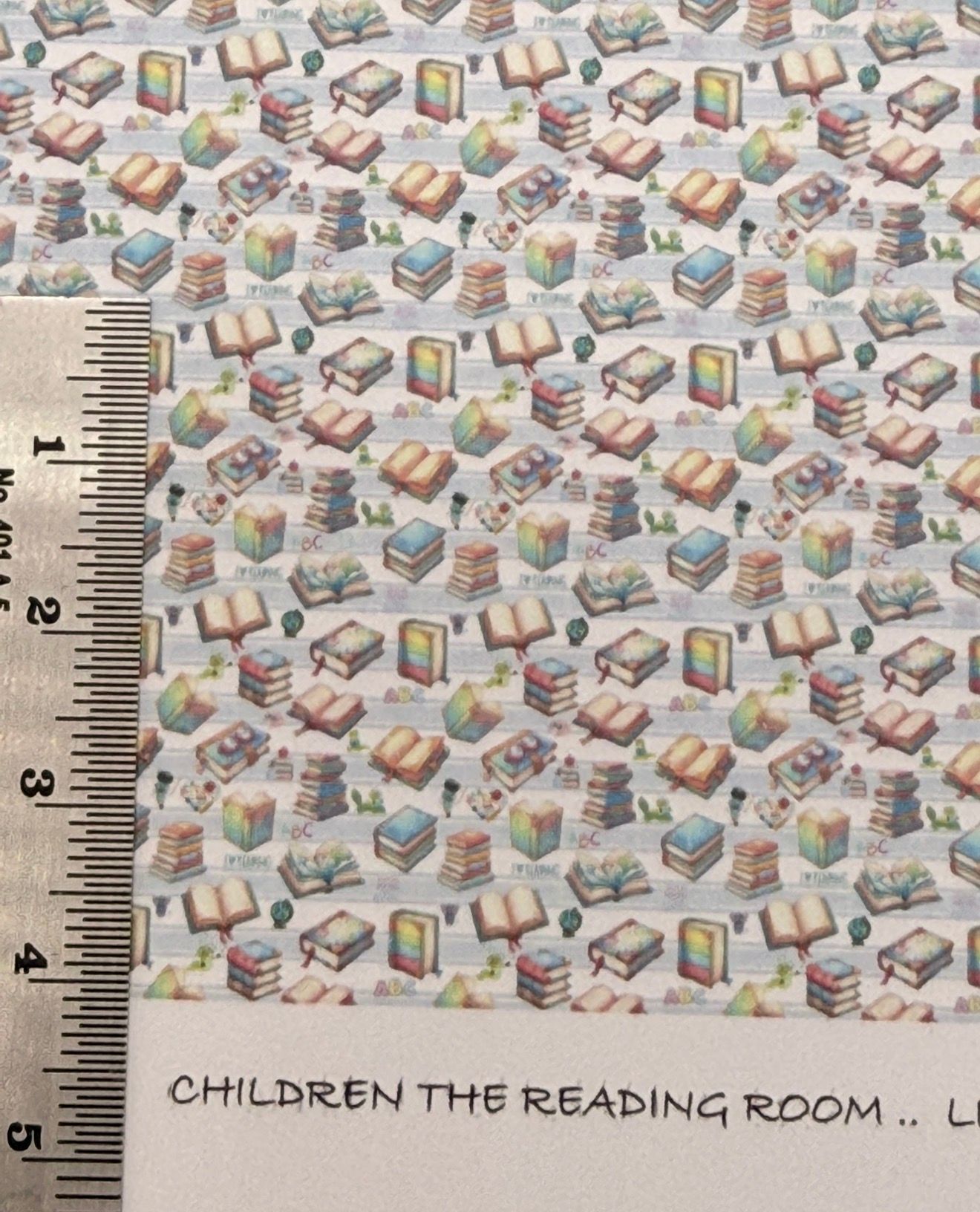 Wallpaper/fabric. Children, The reading room 1/48 scale