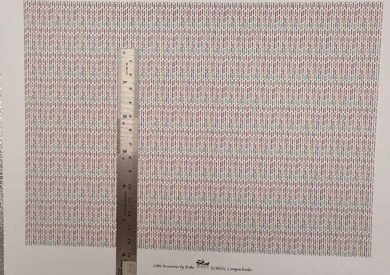 Wallpaper/fabric. Children School 5 crayon 1/48 scale