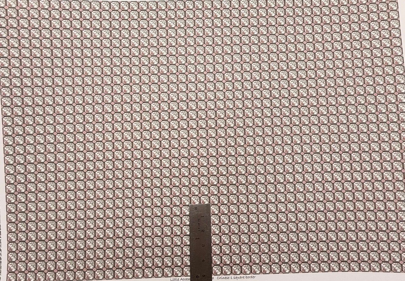 Wallpaper/fabric. Chinese 1 square border. 1/48