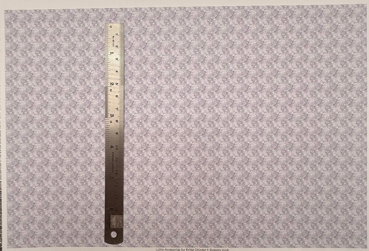 Wallpaper/fabric Chinese 4 blossom pink. 1/48 scale