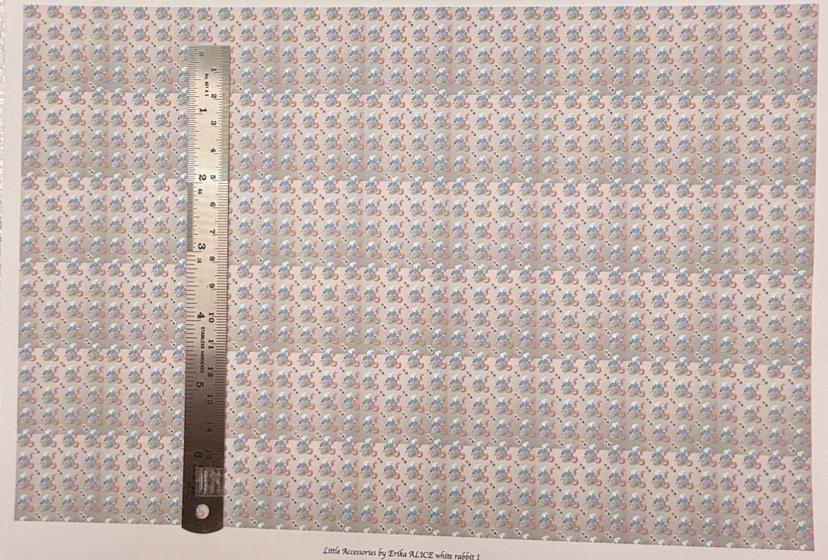 wallpaper/fabric.Children.  Alice white rabbit 1 - 1/48 scale