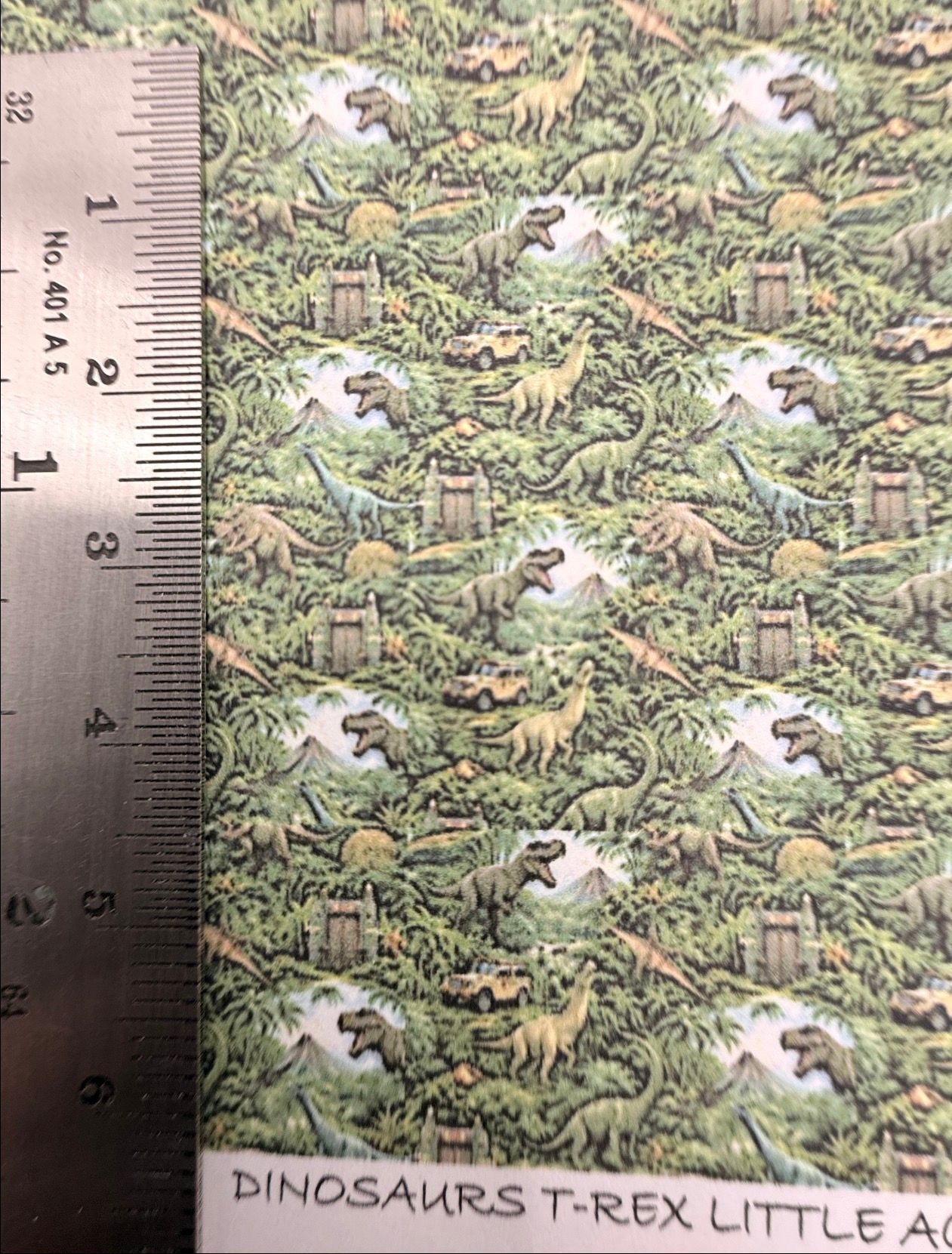 Wallpaper/fabric. children dinosaur T-Rex - 1/48 scale