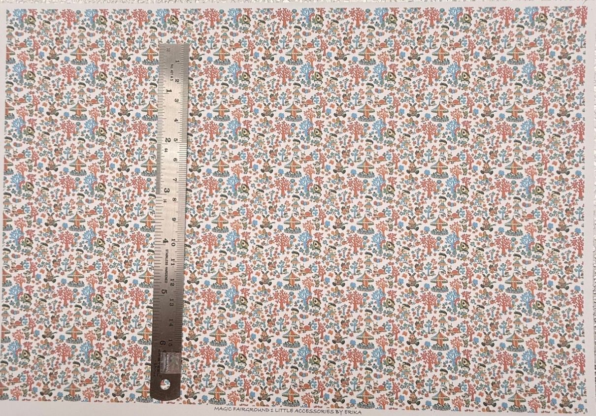 Wallpaper/fabric. Children Magic fairground 1 - 1/48 scale