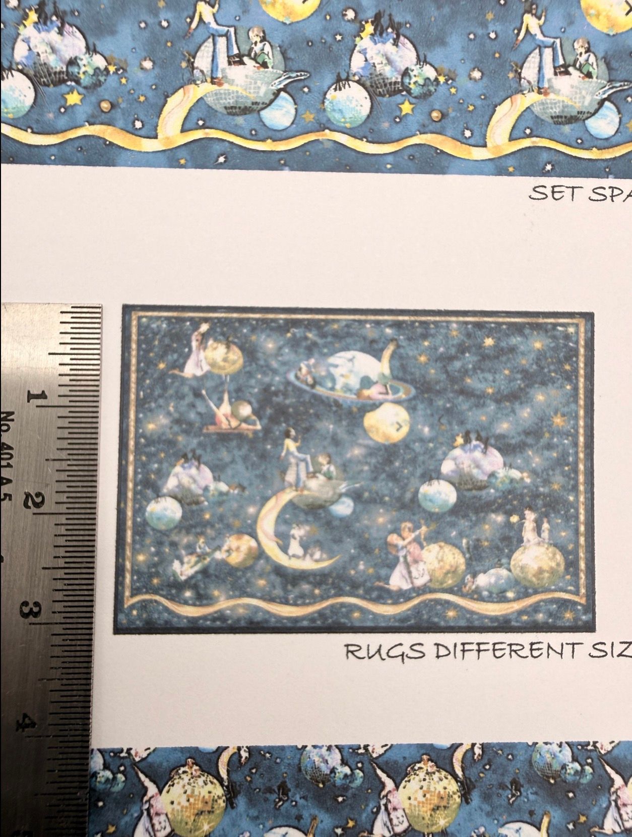 Wallpaper/fabric. Children Set. Space age /70s. - 1/48 scale