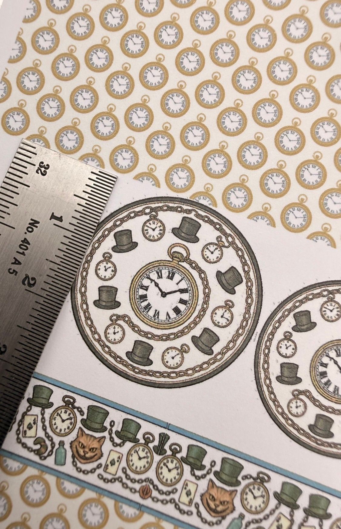 Wallpaper/fabric. Children Set. Aliceon time - 1/48 scale