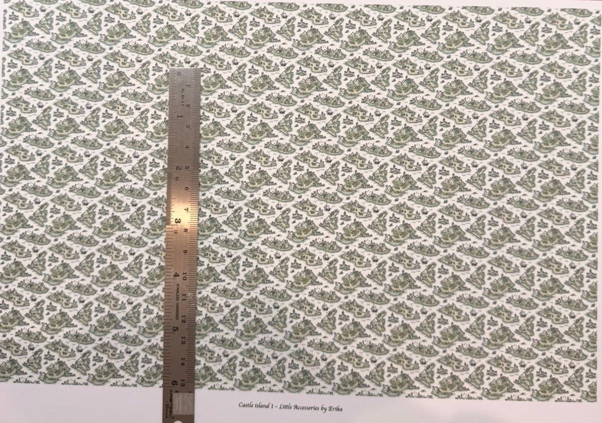 Wallpaper/fabric. Castle island 1 - 1/48 scale