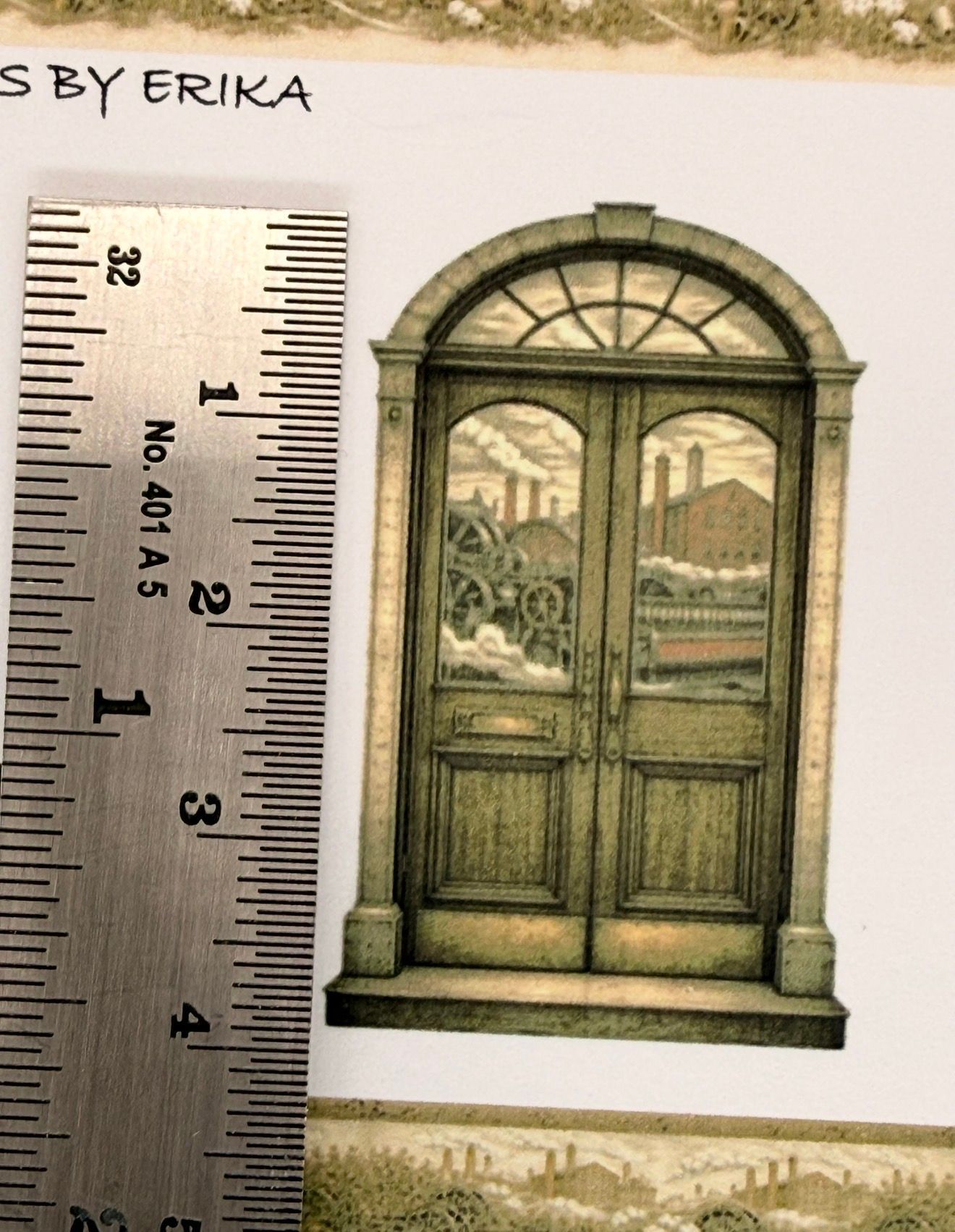 Wallpaper/fabric. SET industrial Lancashire cotton mills 1/48 scale