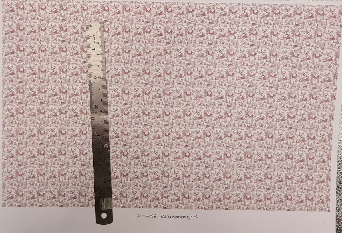 Wallpaper/fabric. Christmas toile 3 red