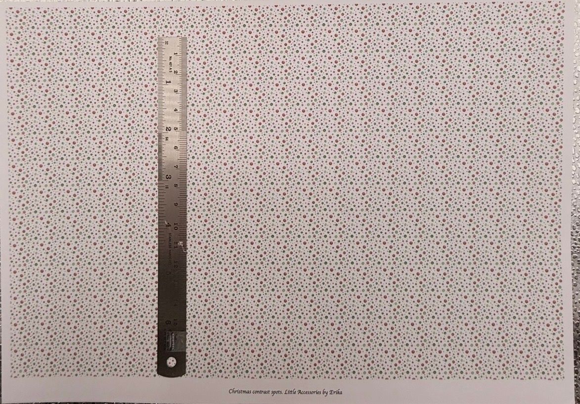 Wallpaper/fabric. Christmas contrast spots 1/48 scale