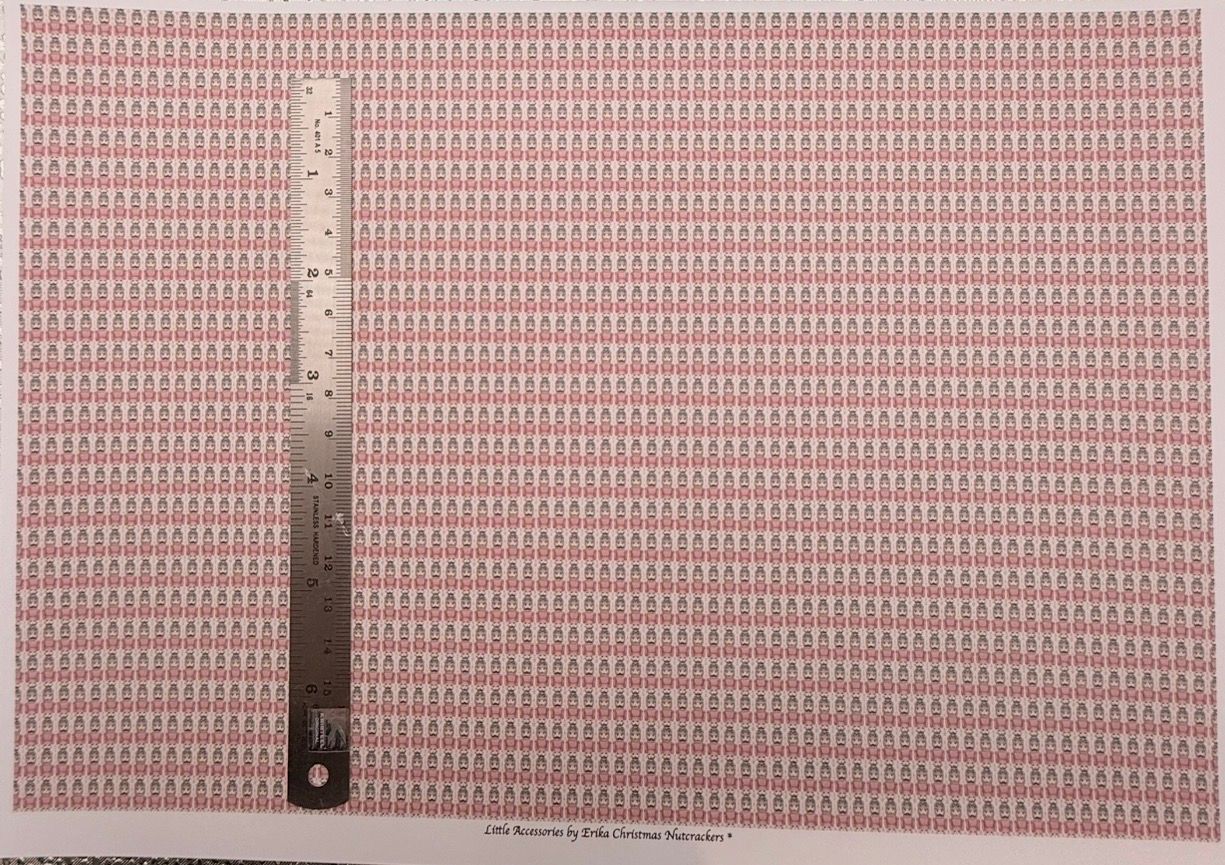 Wallpaper/fabric. Christmas Nutcrackers 1/48 scale