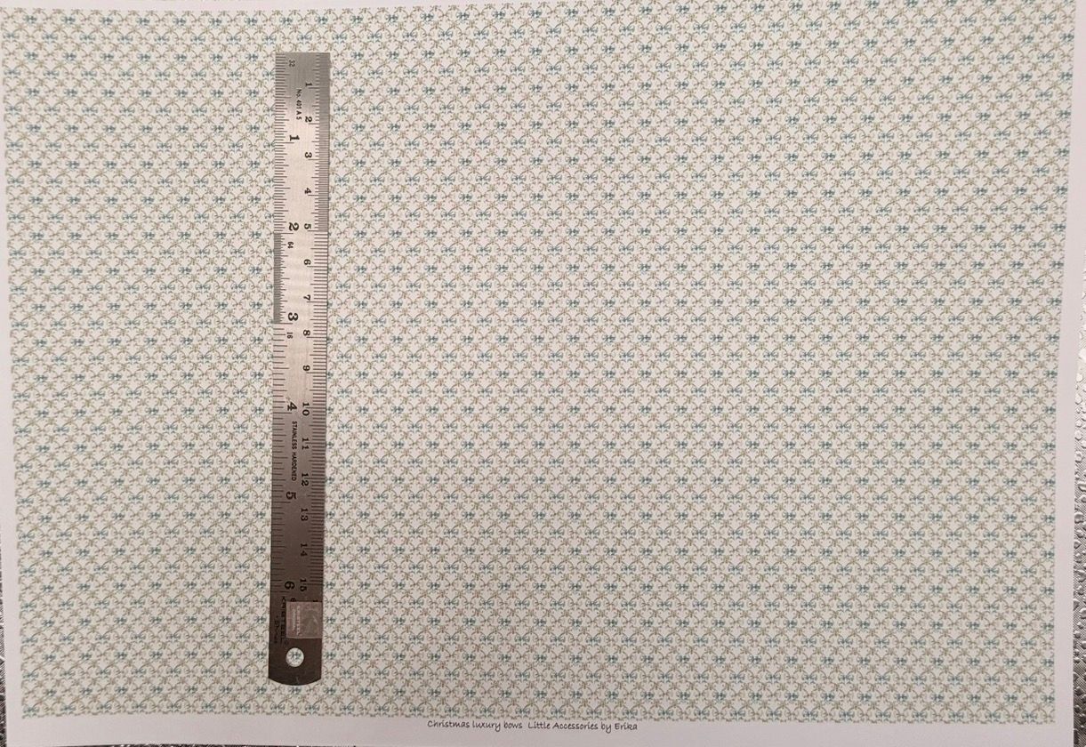 Wallpaper/fabric. Christmas luxury bows. 1/48 scale