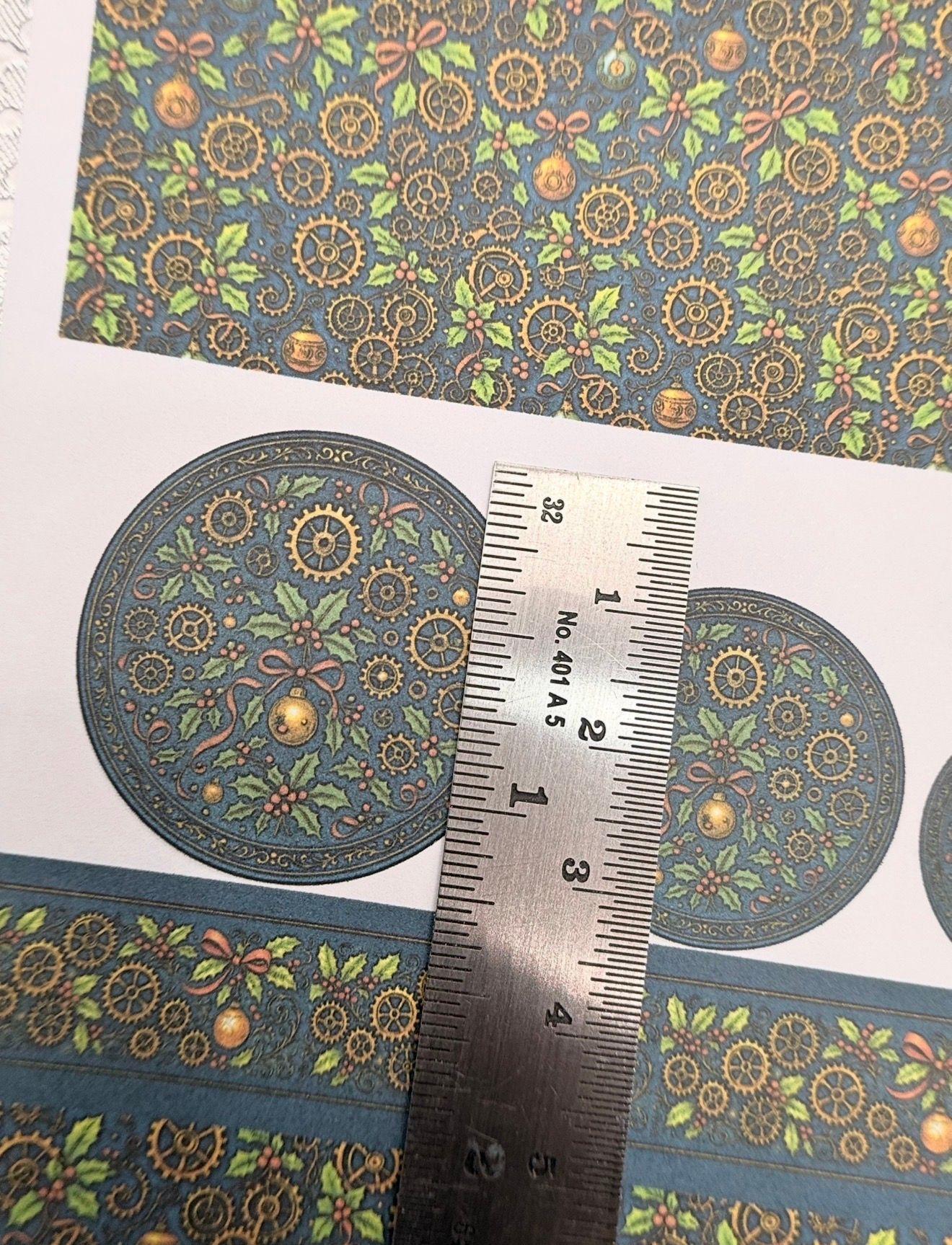 Wallpaper/fabric. SET steampunk Christmas1. - 1/48 scale