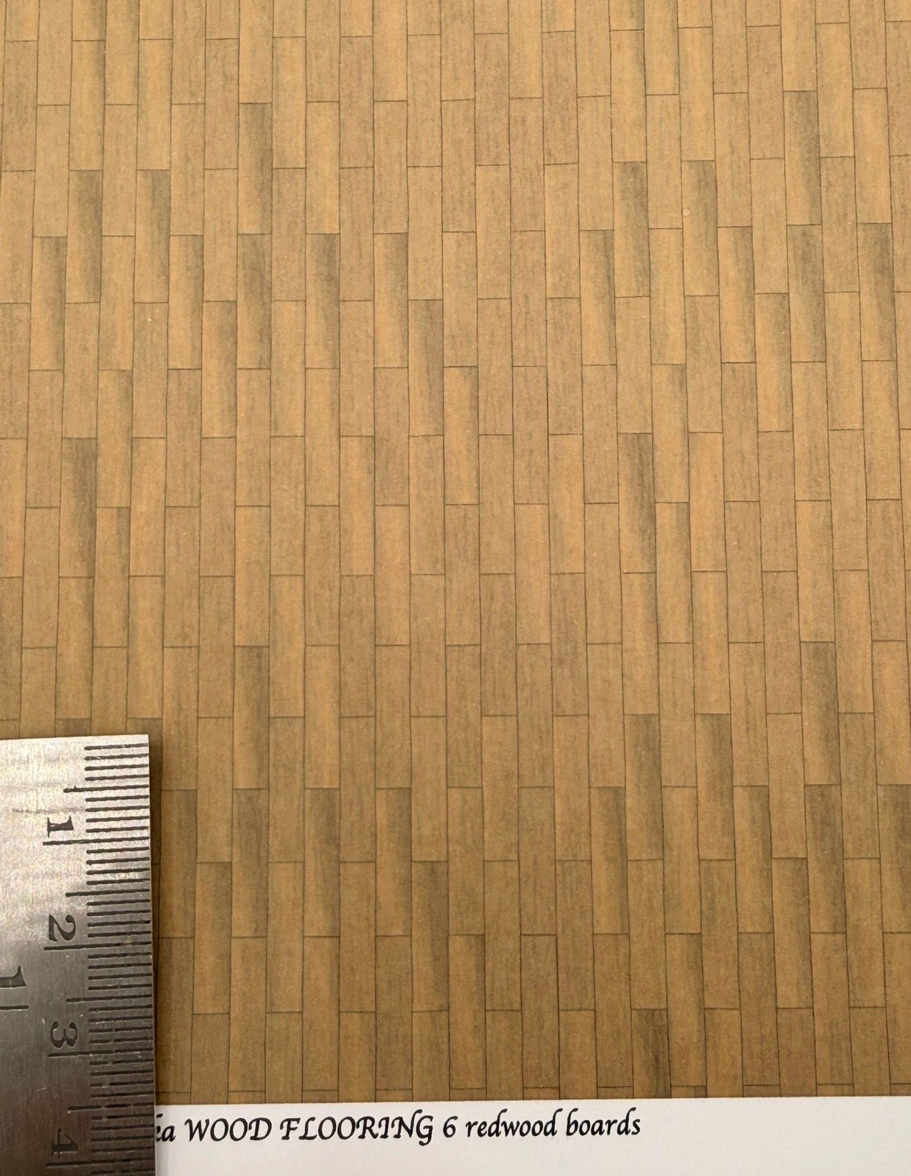 Wallpaper FLOORING 6 redwood boards 1/48 scale