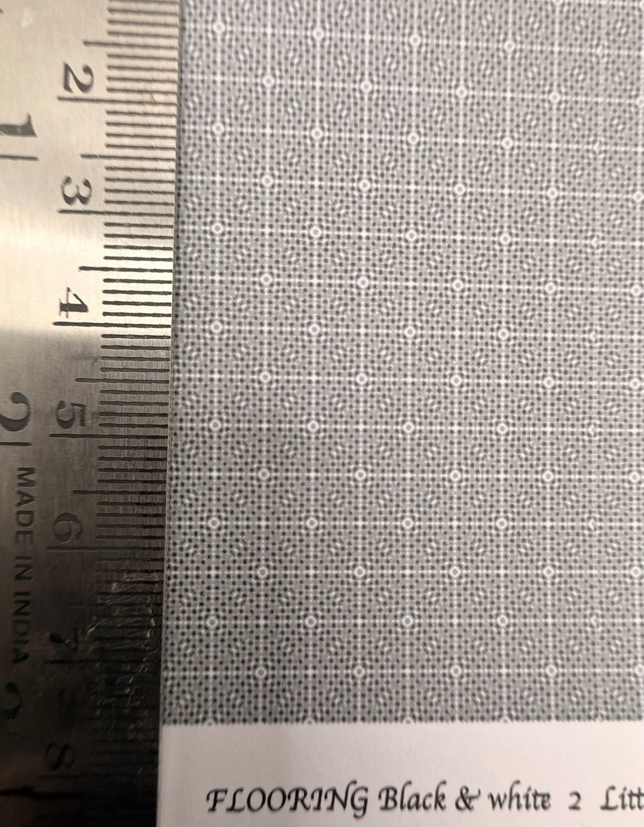Wallpaper FLOORING  tiles black & white 2 - 1/48 scale