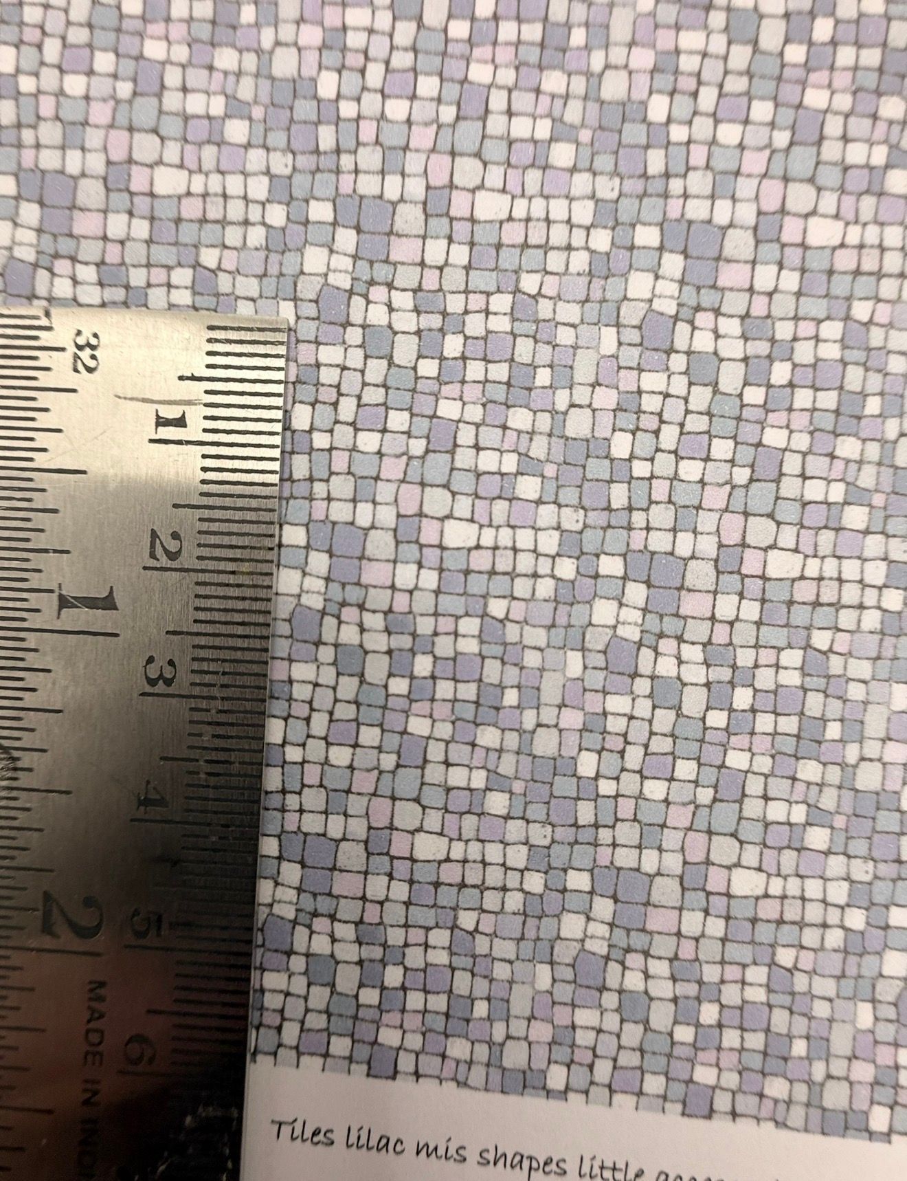 Wallpaper FLOORING tiles lilac mis shapes 1/48 scale