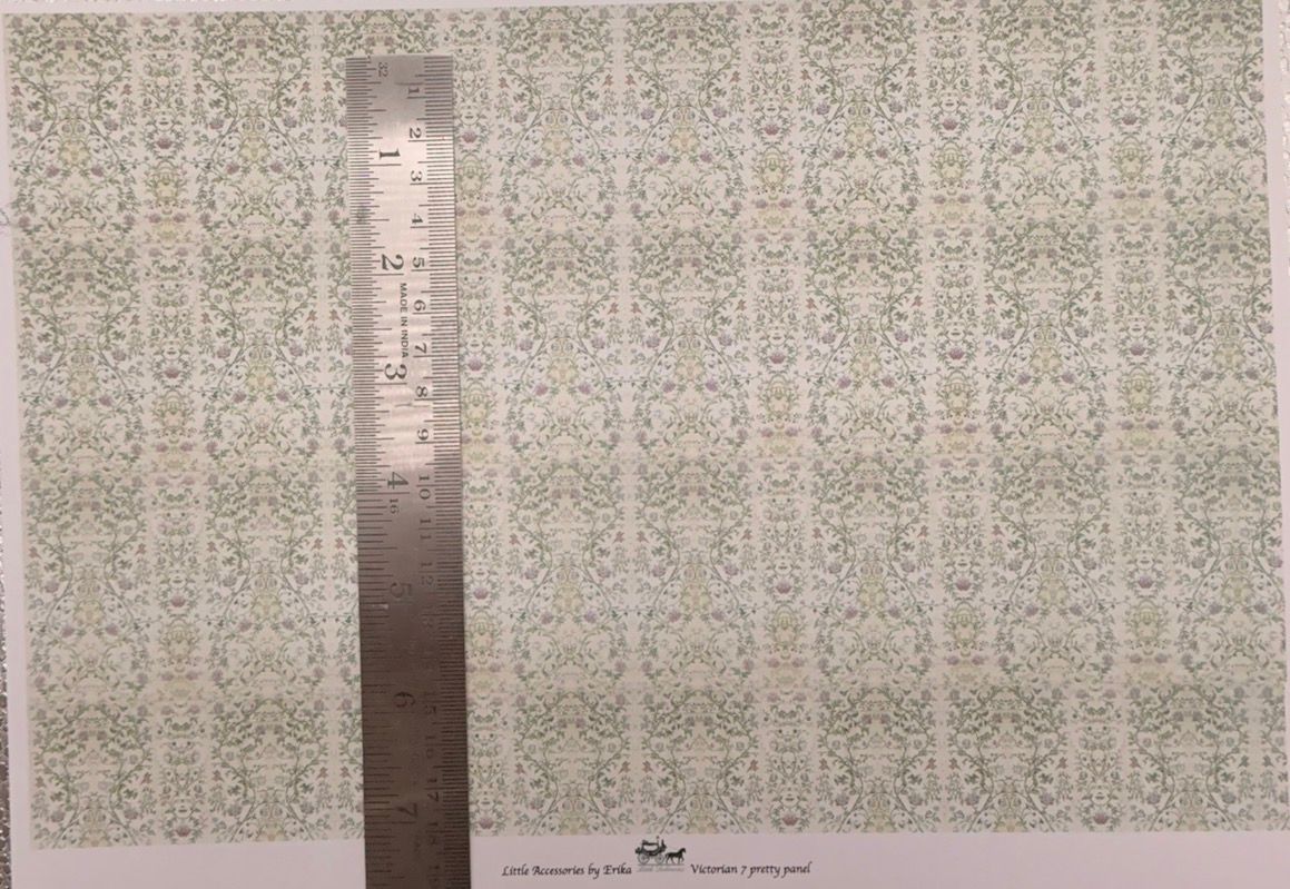 Wallpaper/fabric. Victorian 7 pretty panel, 1/48 scale