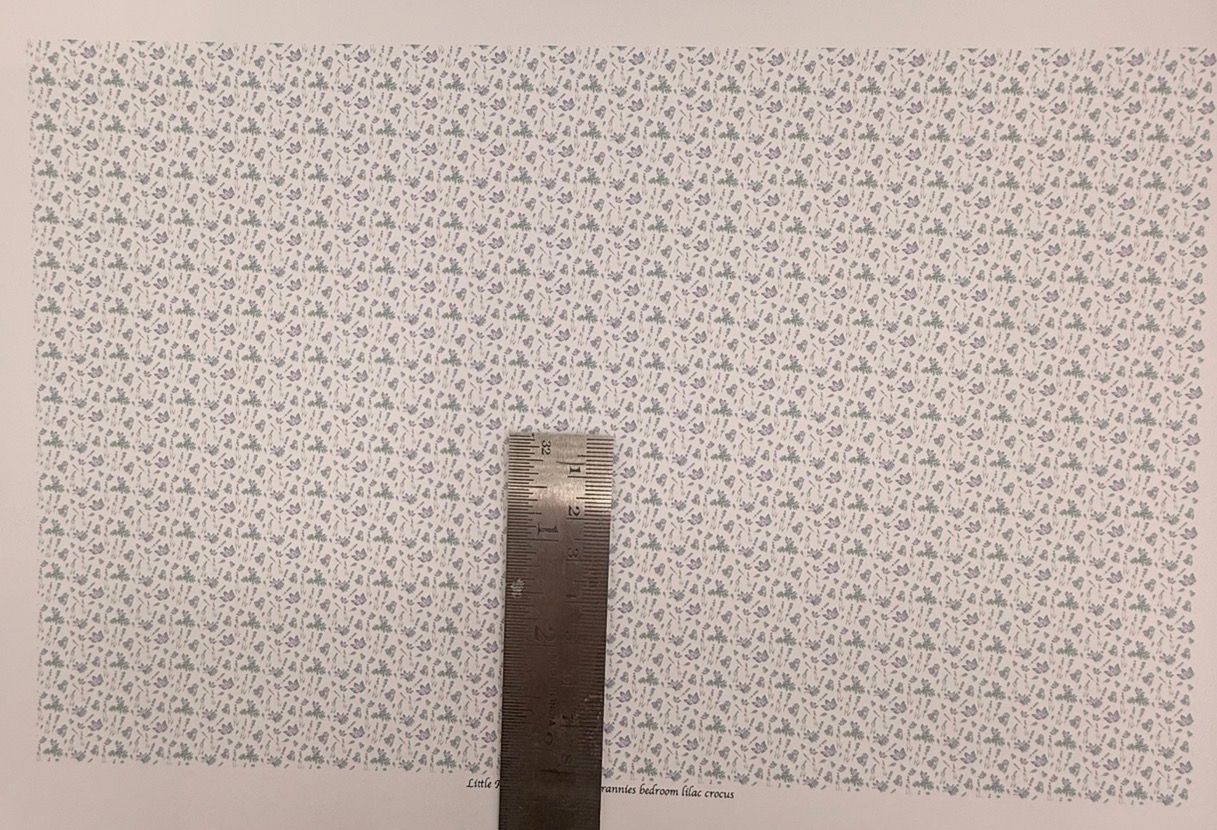 Wallpaper/fabric. Grannies bedroom lilac crocus