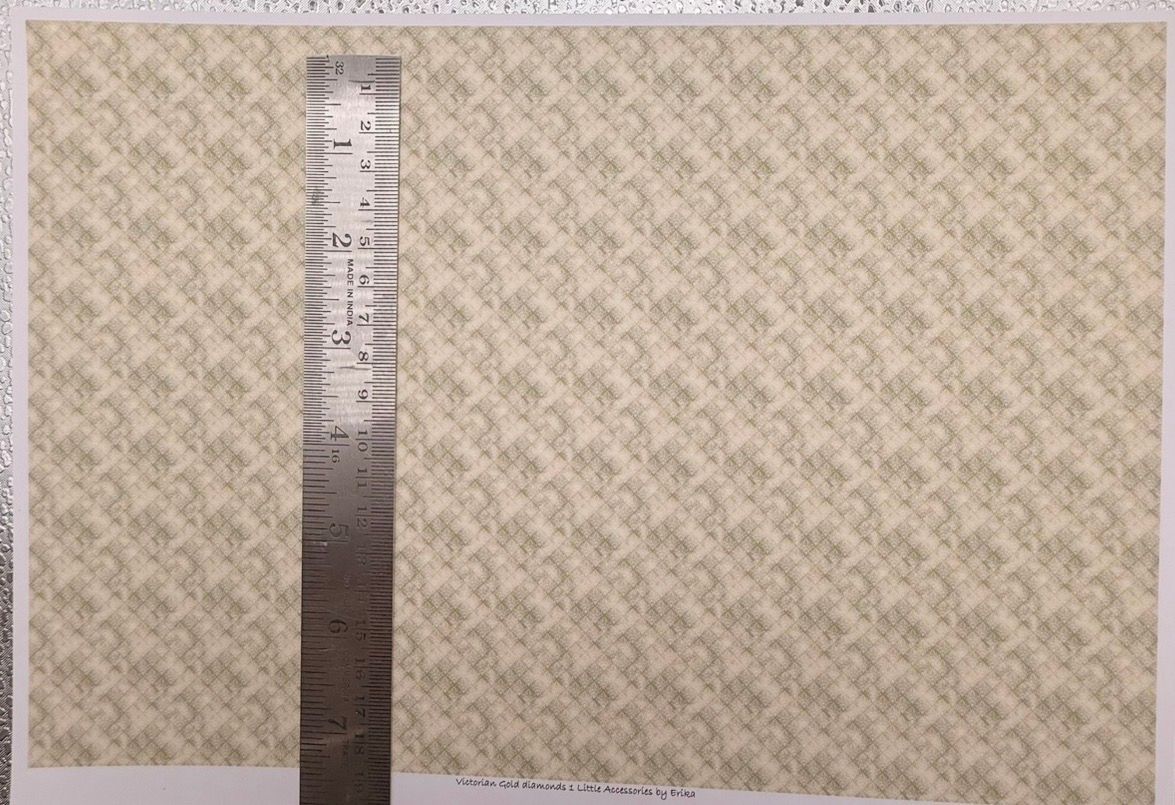 Wallpaper/fabric. Victorian gold diamonds 1 - 1/48 scale