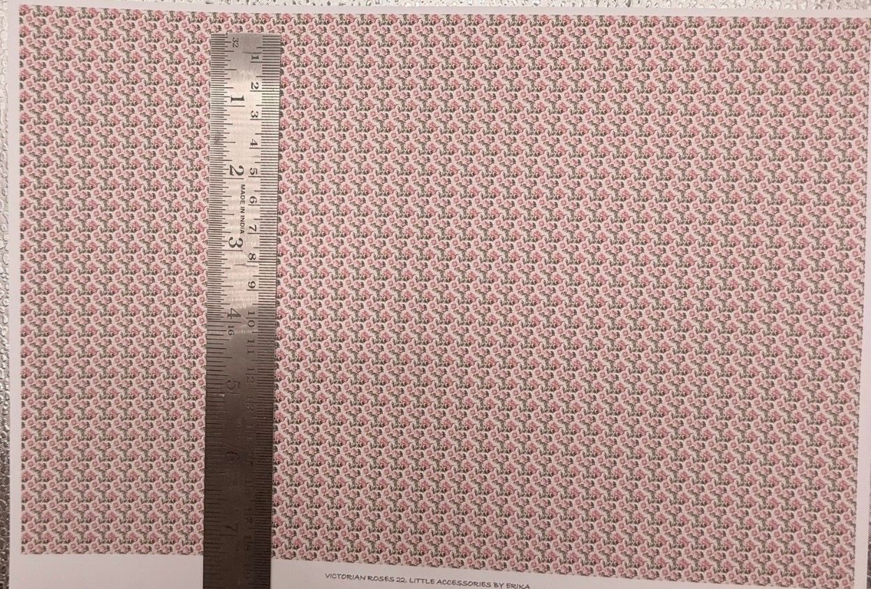 Wallpaper/fabric. Victorian roses 22. - 1/48 scale