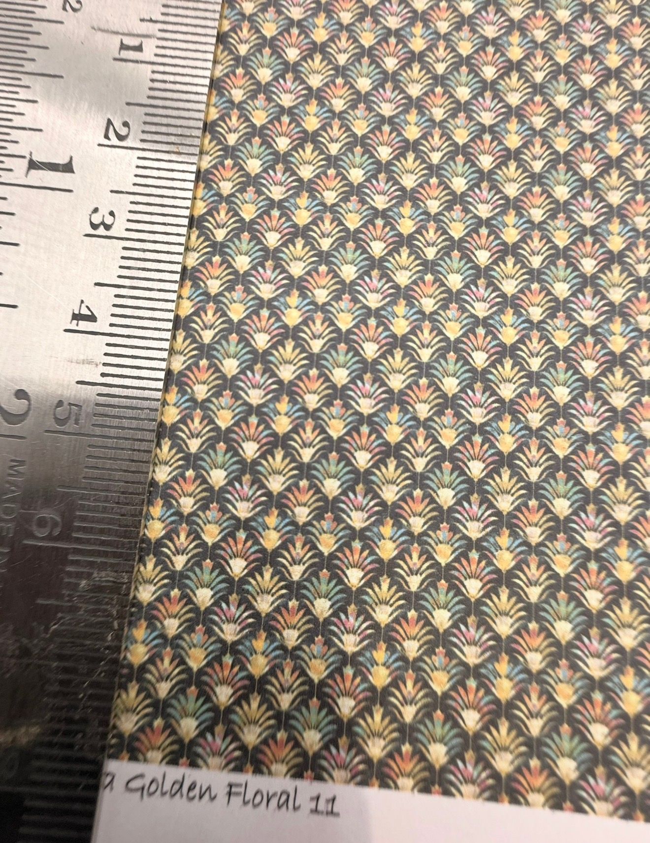 Wallpaper/fabric. Golden floral 11- 1/48 scale