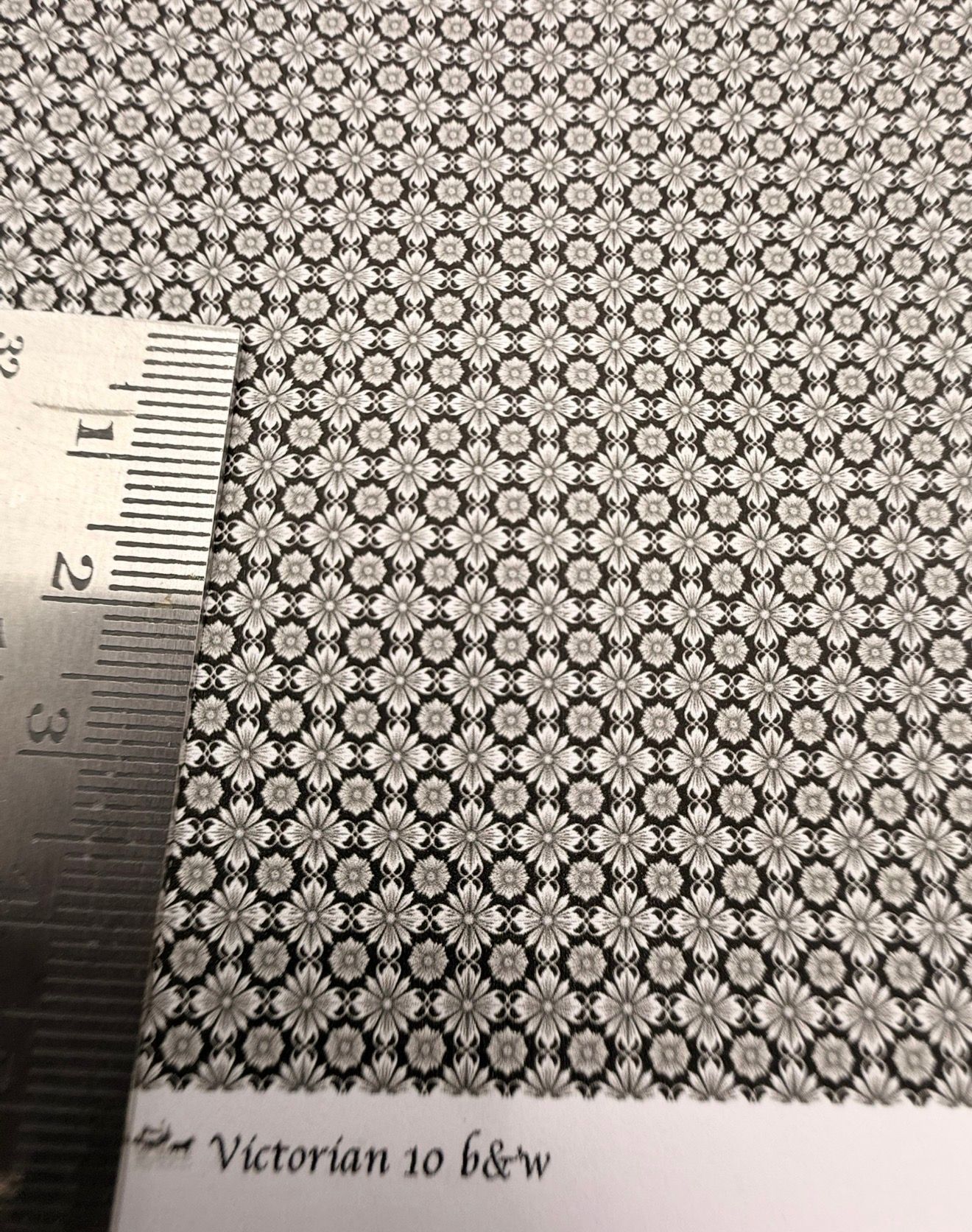 Wallpaper/fabric.. Victorian 10 B&W. 1/48