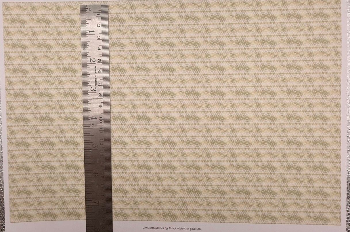 Wallpaper/fabric. Victorian glod lace/1/48 scale