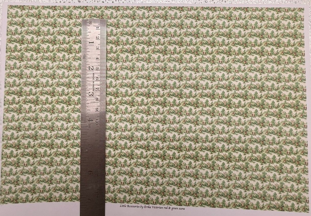 Victorian red & green scene