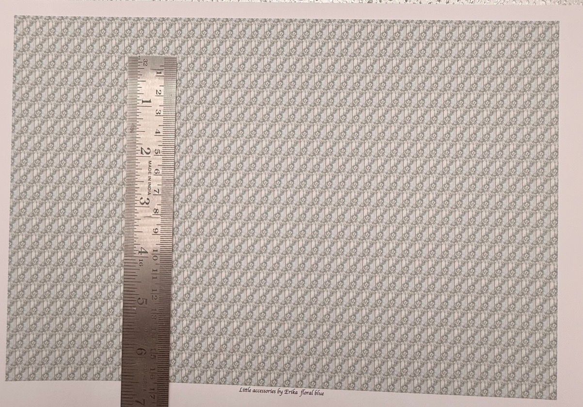 Wallpaper/fabric Floral blue. 1/48