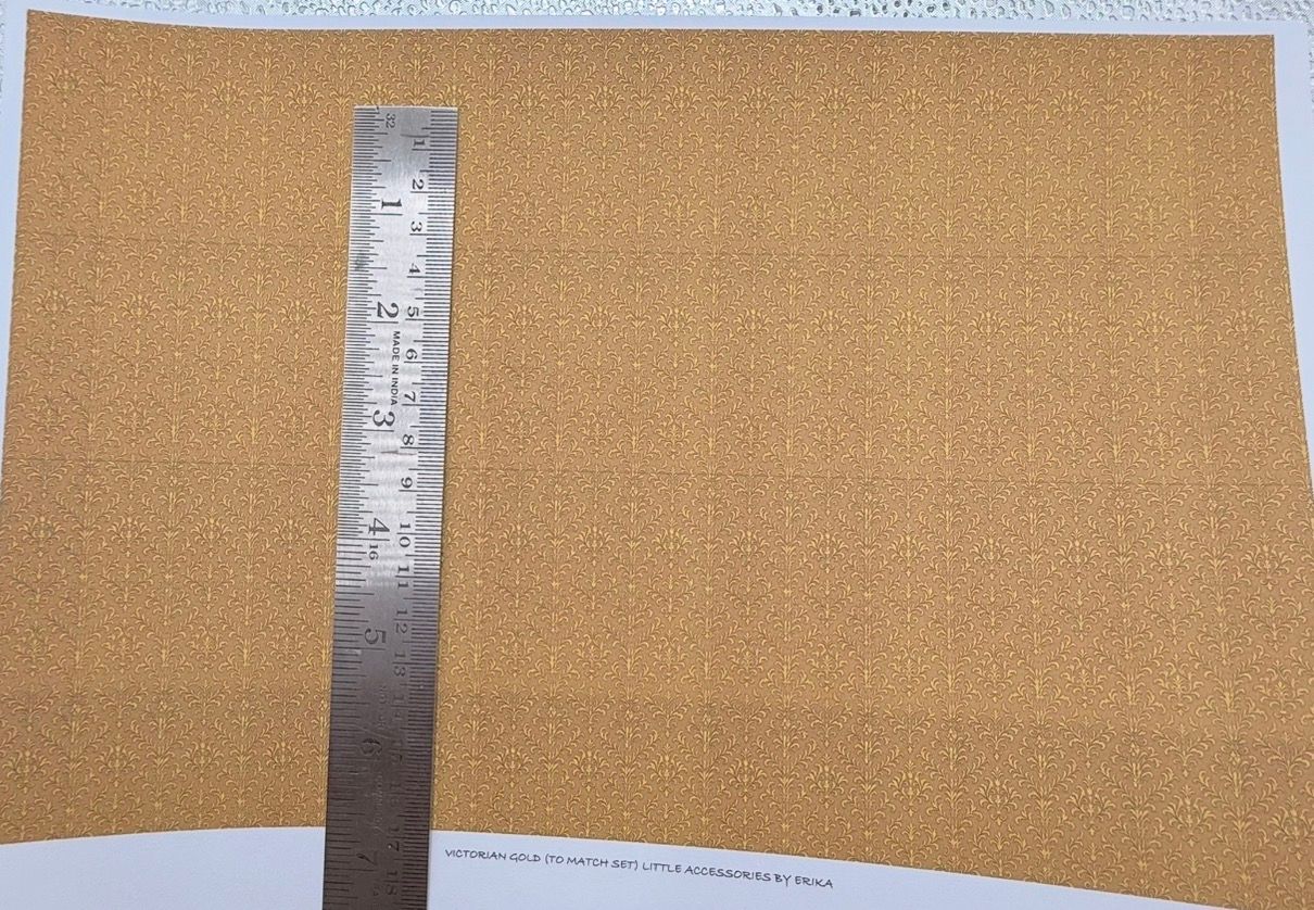 wallpaper/fabric. Victorian gold - 1/48 scale