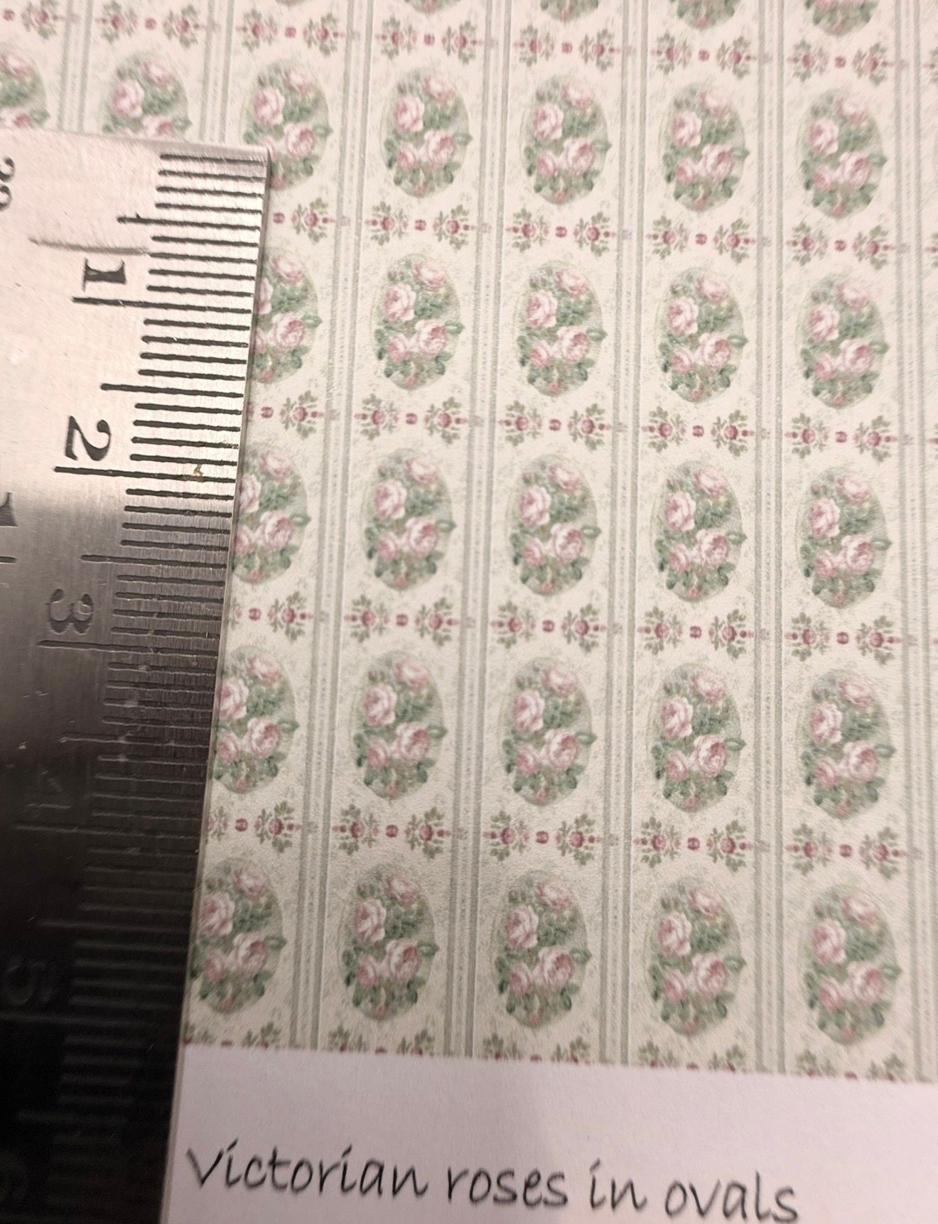 Victorian roses in ovals. 1/48 scale