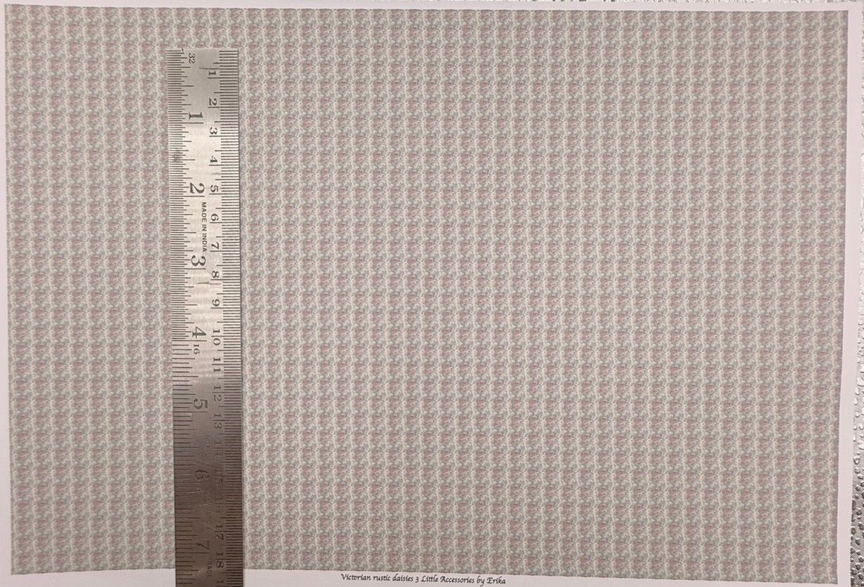 Wallpaper/fabric. Victorian rustic daisies 3. 1/48 scale