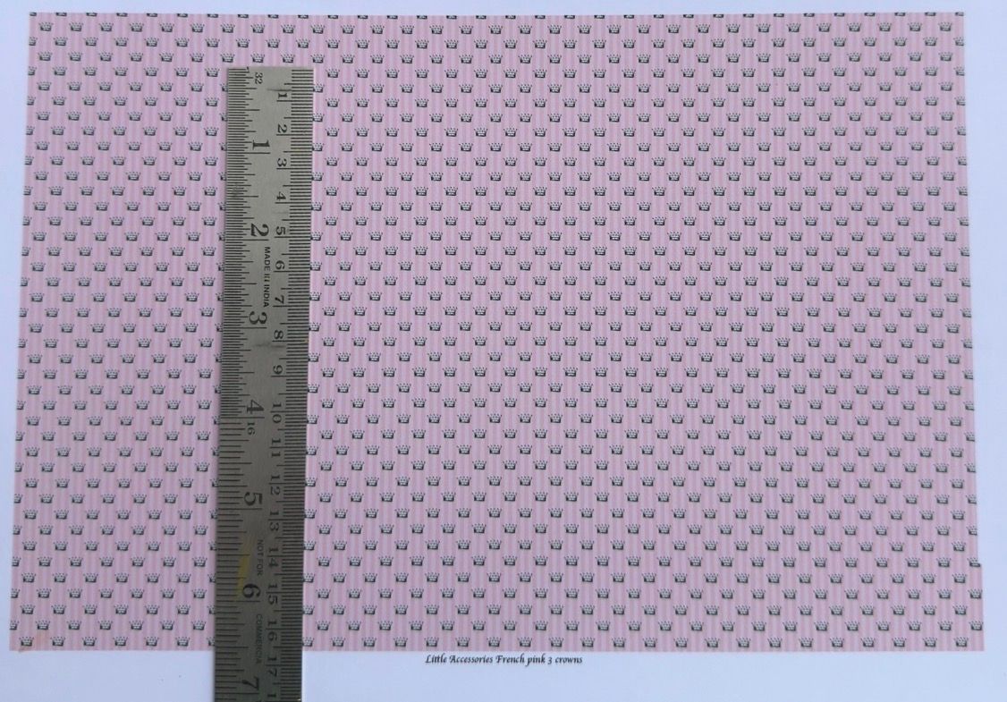Wallpaper/fabric. French pink 3 crowns 1/48 scale