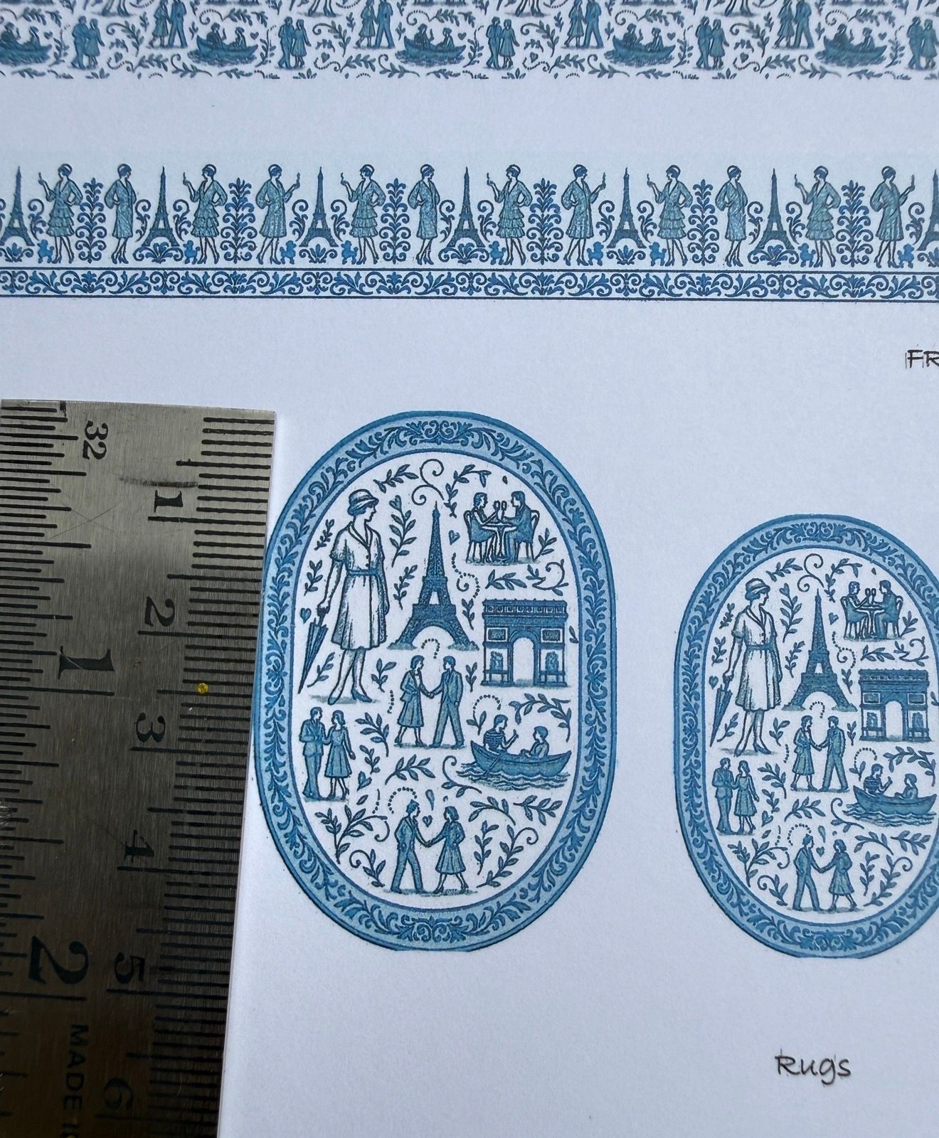 Wallpaper/fabric/carpet. French Parisian set . 1/48 scale