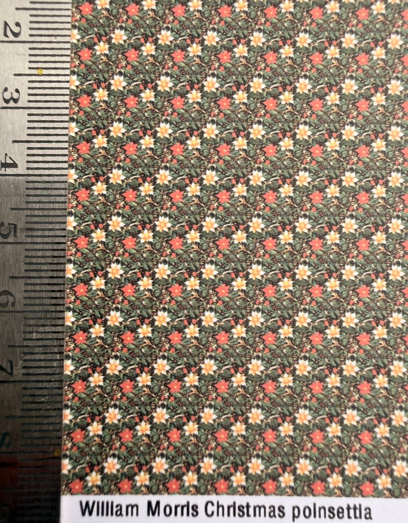Wallpaper/fabric/carpet . WM Christmas poinsettia 1/48 scale
