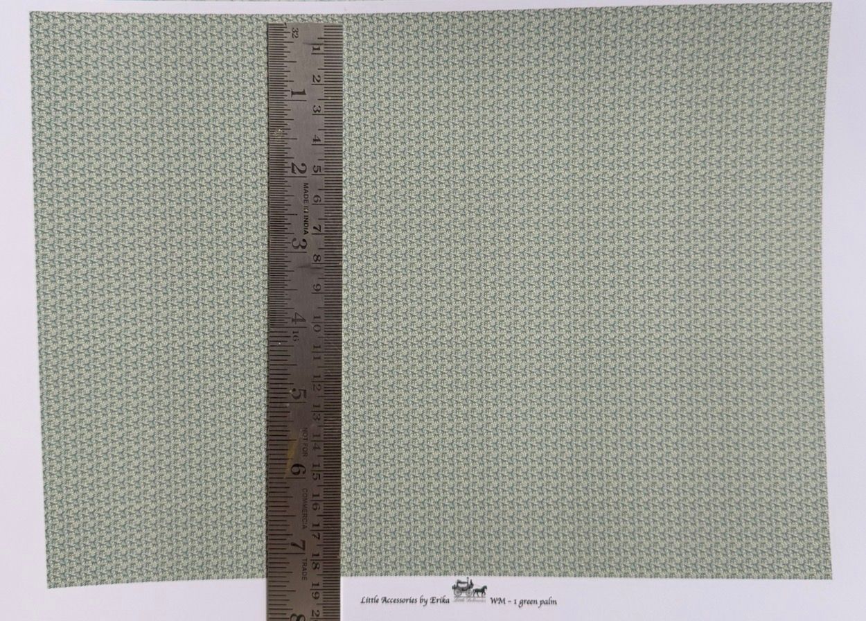 Wallpaper/fabric. WM 1 Palm green 1/48 scale