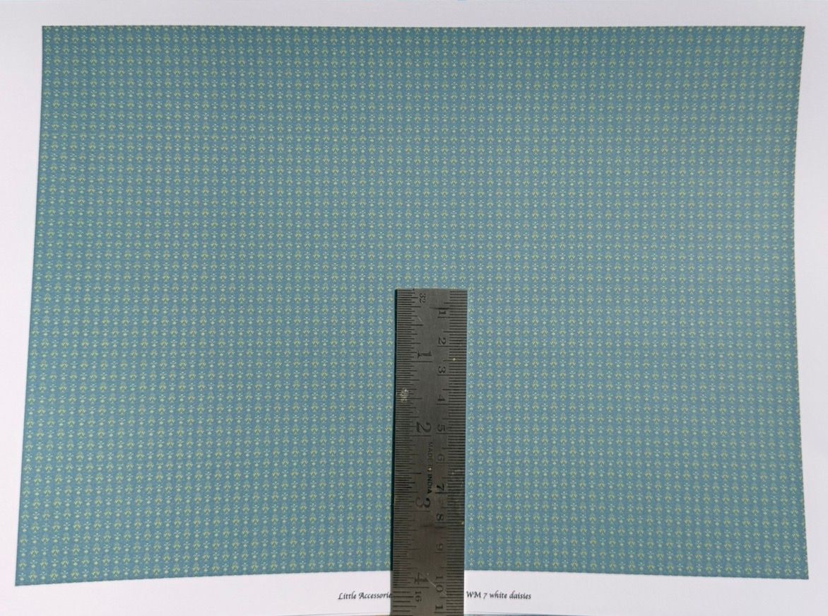 Wallpaper/fabric/carpet. WM 7 White daisies. 1/48 scale