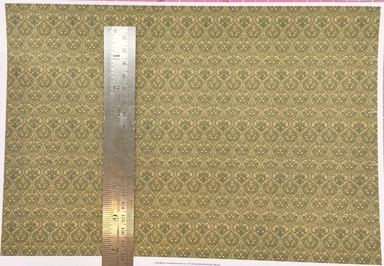 Wallpaper /fabric Jacobean pomegranate 3 -1/48 scale