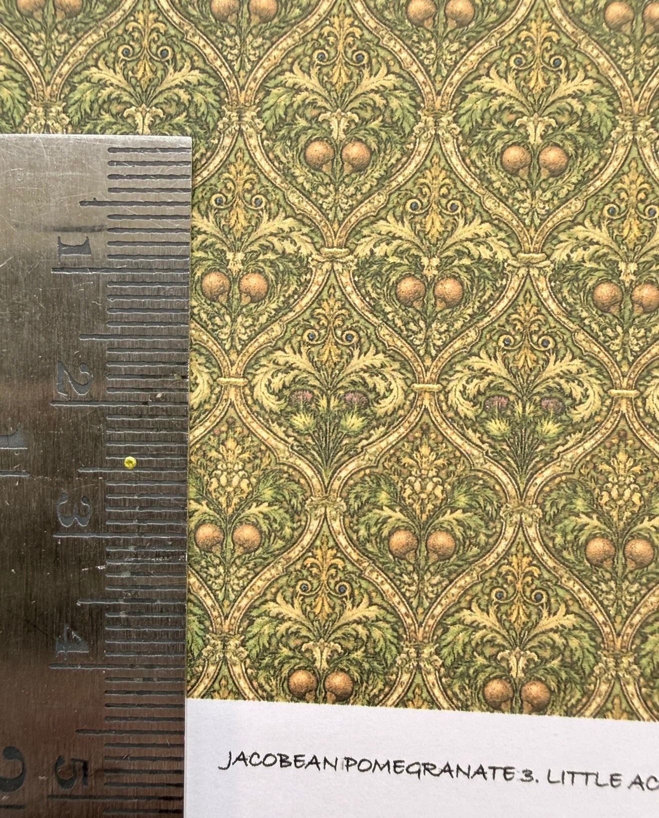 Wallpaper /fabric Jacobean pomegranate 3 -1/48 scale