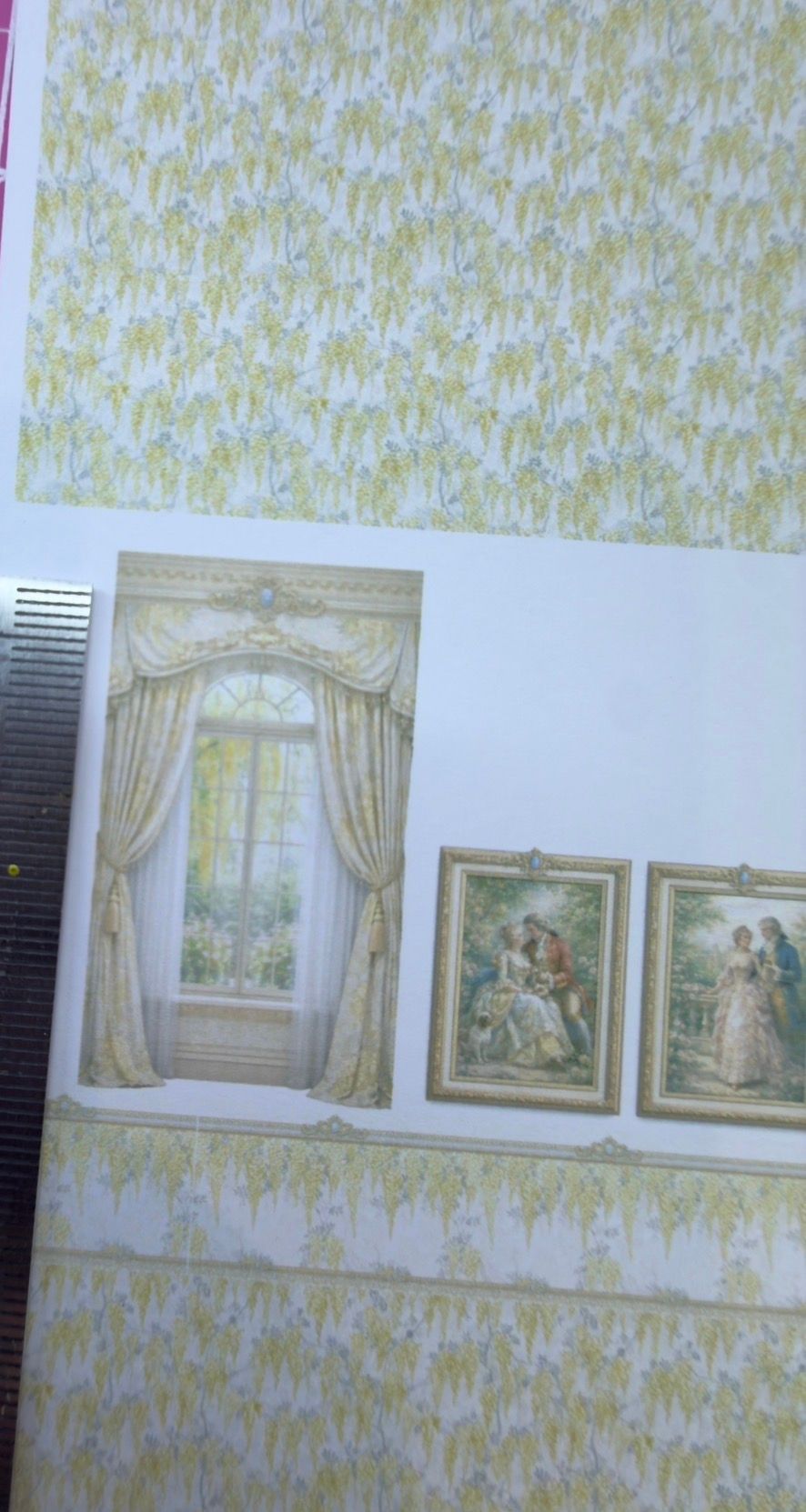 Wallpaper/fabric/carpet.SET. Yellow laburnum 1/48 scale