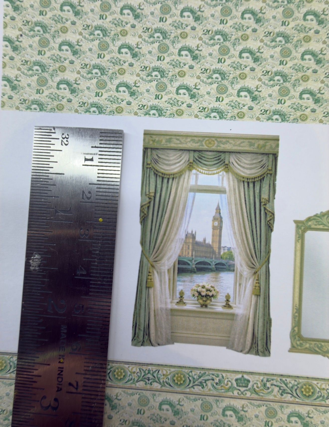 Wallpaper/fabric/carpet. SET. The Elizabeth collection. 1/48 scale