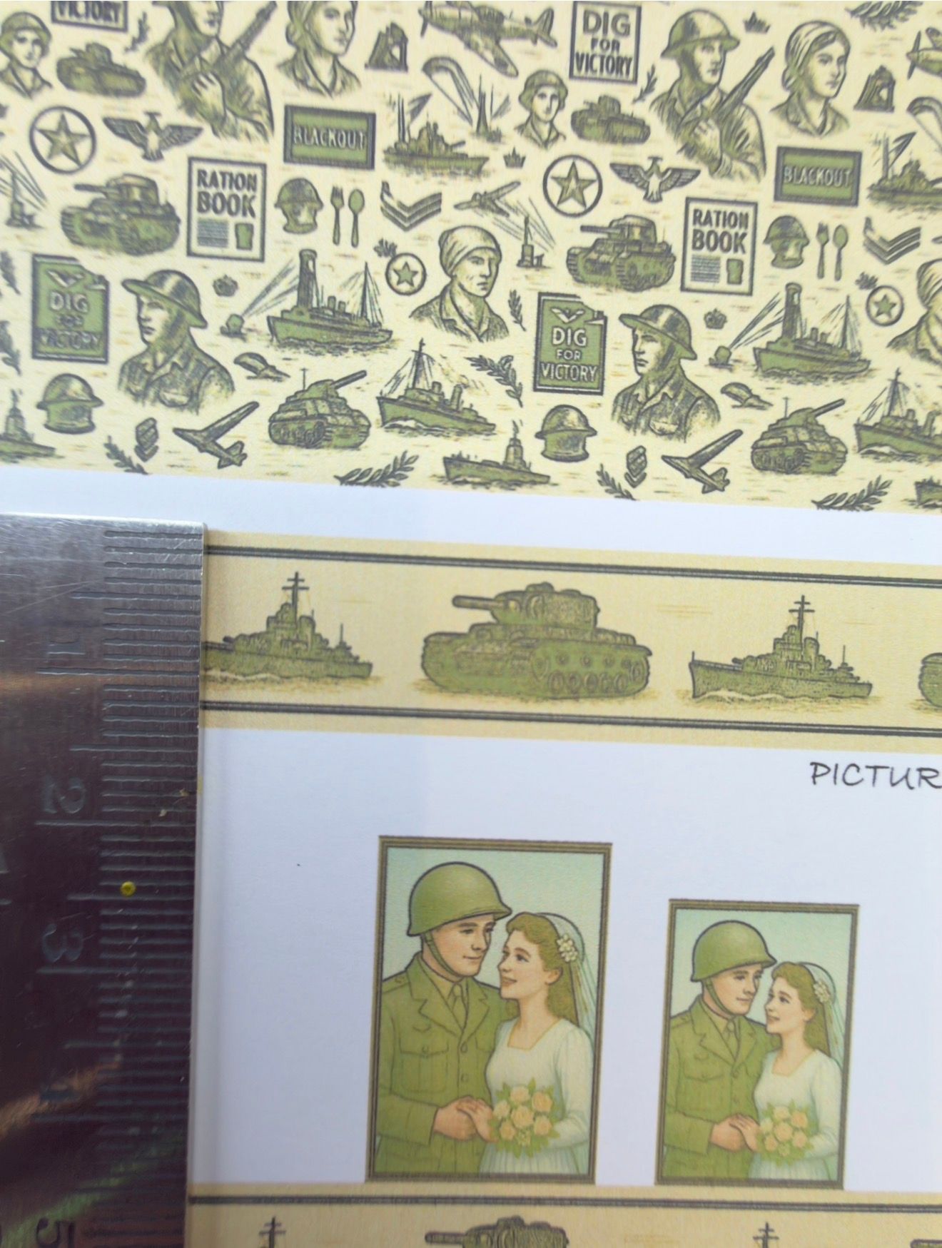 Wallpaper/fabric/carpet. SET WW2 Tanks & ships. 1/48 scale