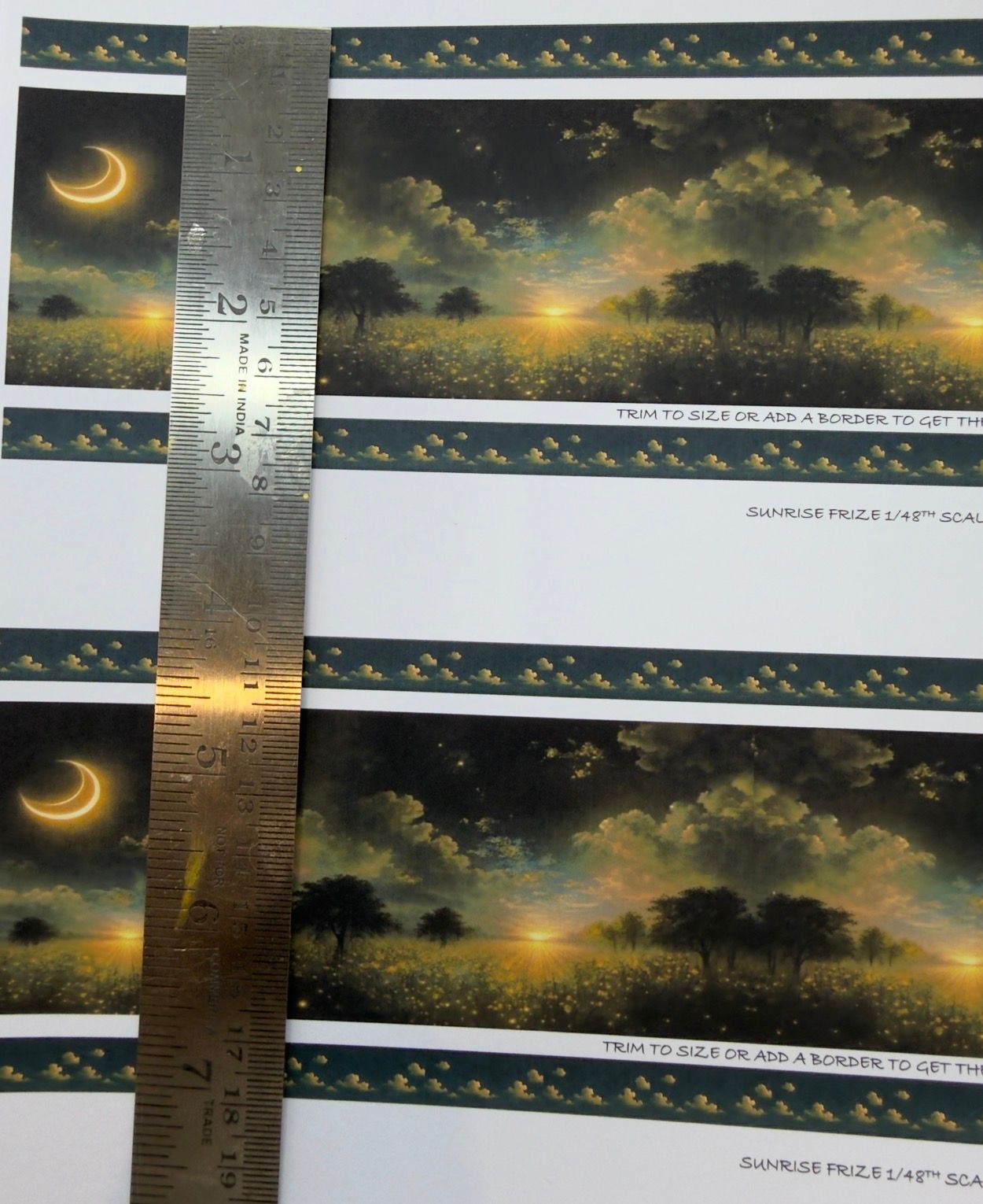 Wallpaper/fabric/carpet. Sunrise frieze 1/48 scale.