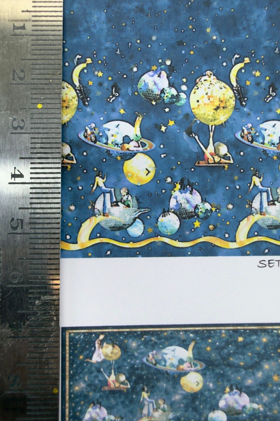 Wallpaper/fabric/carpet. SET. Space age 70s children. 1/48 scale.