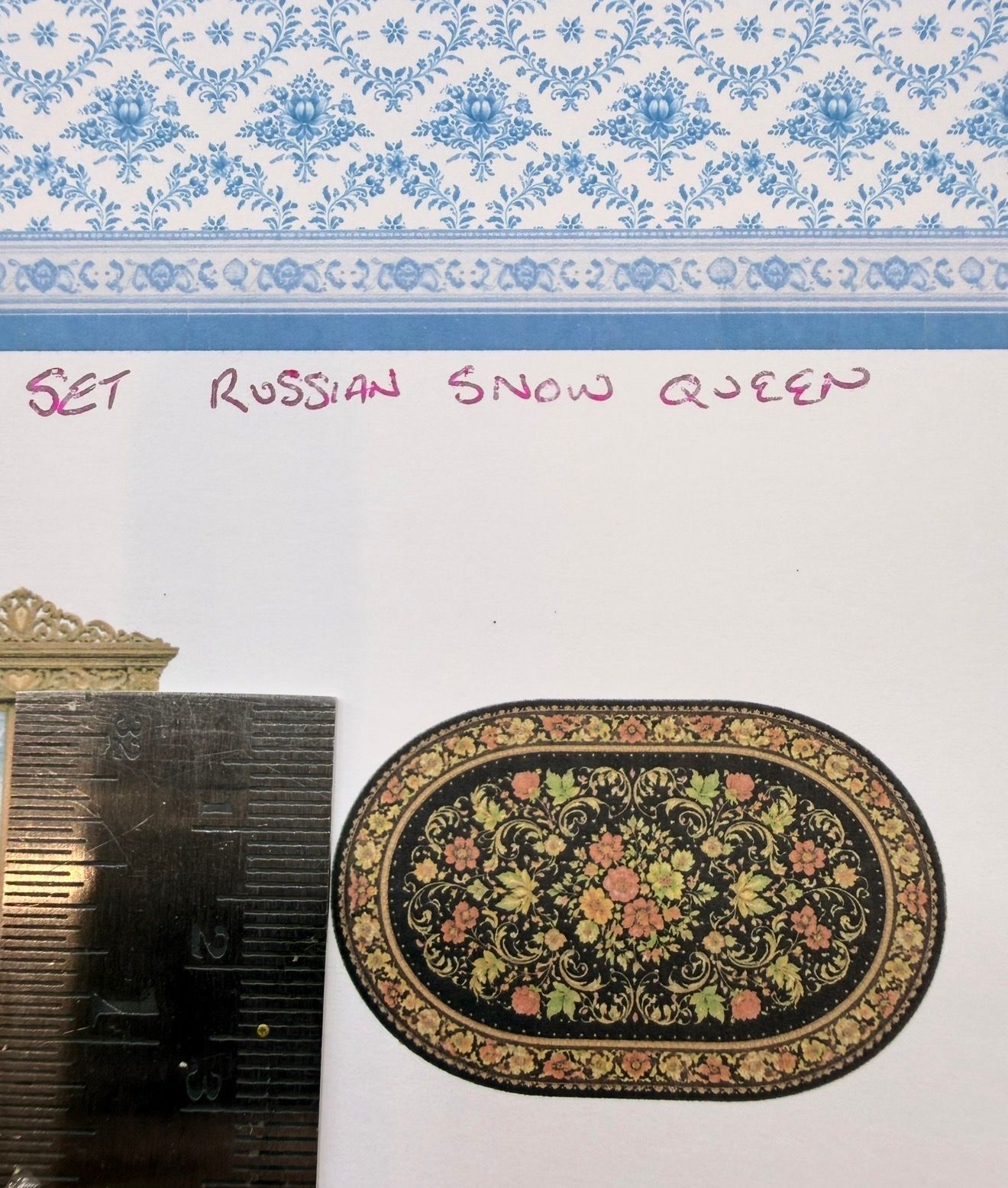 Wallpaper/fabric/carpet. SET Russian snow queen. 1/48 scale