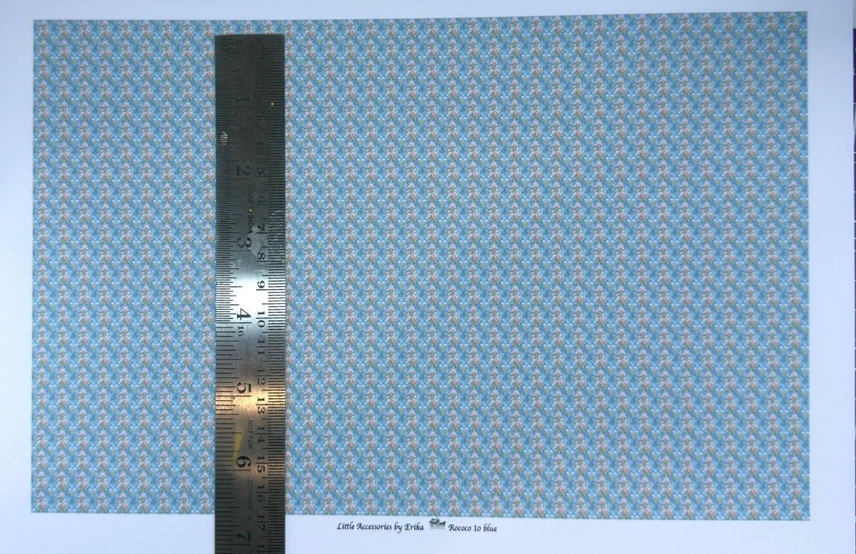 Wallpaper/fabric/carpet.Rococo blue 10/- 1/48 scale